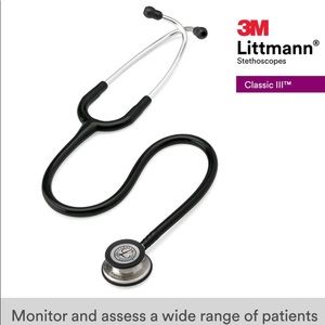 3M Littmann Classic III Monitoring Stethoscope, Black Tube, 27 inch